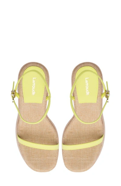 Shop Larroude Wanda Platform Sandal In Lemon