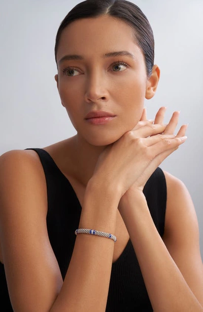 Lagos Blue Caviar Diamond & Ceramic Station Rope Bracelet In Marine