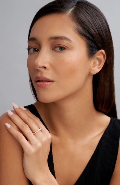 Lagos Caviar Luxe Diamond X Band Ring In Gold