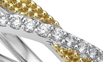Shop Lagos Caviar Luxe Diamond X Band Ring In Gold
