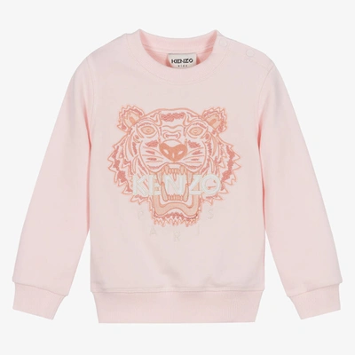 Shop Kenzo Kids Girls Pink Cotton Tiger Sweatshirt