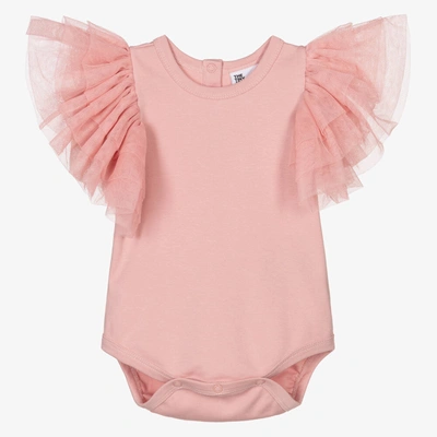 Shop The Tiny Universe Girls Pink Organic Cotton Bodysuit