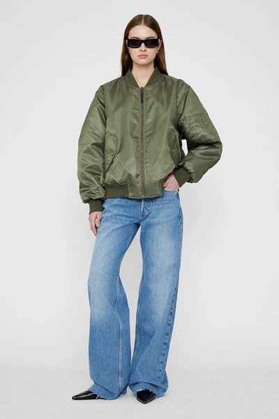 Shop Anine Bing Leon Bomber In Army Green