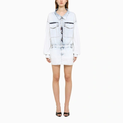 Shop Dsquared2 Light Blue Cotton Denim Dress