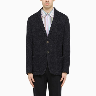 Shop Etro | Blue Knitted Single-breasted Jacket In Light Blue