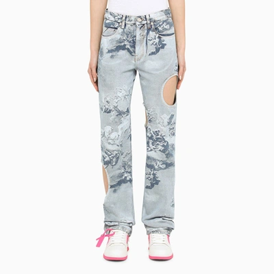Off-white Sky Meteor Cool Baggy Jeans In Light Blue