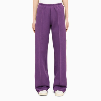 Shop Palm Angels Purple Jogging Trousers With Bands