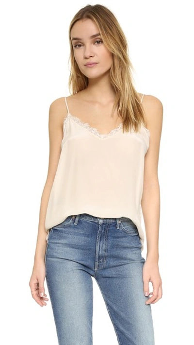 Anine Bing Silk Camisole With Lace Details In Nude