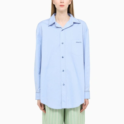 Shop Marni | Light Blue Poplin Oversize Shirt