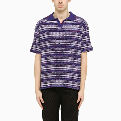 Shop Andersson Bell Violet Striped Polo Shirt In Purple