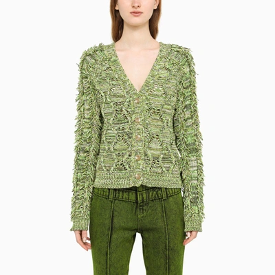 Shop Andersson Bell Green Cotton Knit Cardigan