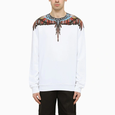 Shop Marcelo Burlon County Of Milan White Cotton Wings Sweatshirt