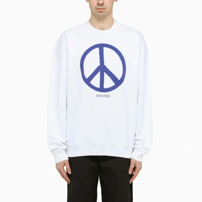 Shop Marcelo Burlon County Of Milan White Crewneck Sweatshirt With Print