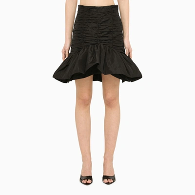 Patou Flounced Mini Skirt In Black