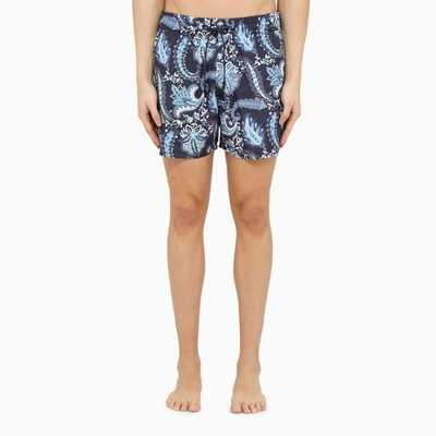 Shop Etro Blue Nylon Swim Shorts In Light Blue