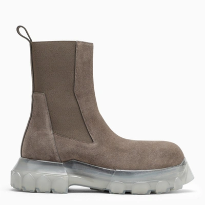 Shop Rick Owens Suede Dust-coloured Boot In Beige