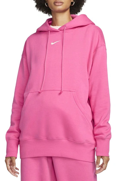 Shop Nike Sportswear Phoenix Oversize Fleece Hoodie In Pinksicle/ Sail