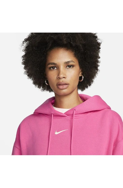 Shop Nike Sportswear Phoenix Oversize Fleece Hoodie In Pinksicle/ Sail