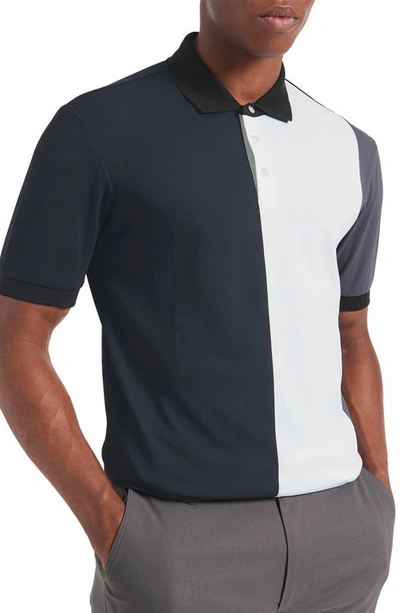 Shop Ben Sherman Colorblock Polo Shirt In Black/bright White