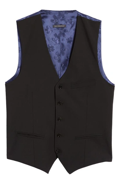 Shop Ted Baker Slim Fit Solid Wool Vest In Black