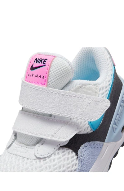Shop Nike Kids' Air Max Systm Sneaker In White/ Blue Lightning