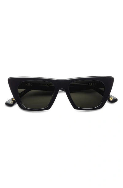 Shop Electric Noli 50mm Polarized Cat Eye Sunglasses In Gloss Black/ Grey Polar
