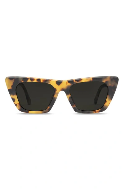Shop Electric Noli 50mm Polarized Cat Eye Sunglasses In Matte Tort/ Grey Polar