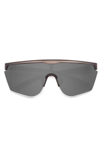 Shop Electric Cove Polarized Shield Sunglasses In Matte Charcoal/ Silver Polar