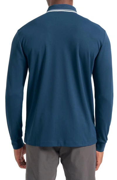 Shop Ben Sherman 360 Motion Long Sleeve Polo Shirt In True Navy