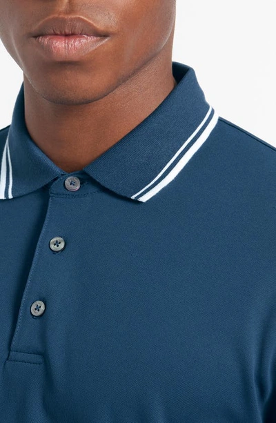 Shop Ben Sherman 360 Motion Long Sleeve Polo Shirt In True Navy