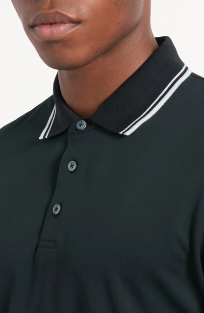 Shop Ben Sherman 360 Motion Long Sleeve Polo Shirt In Black
