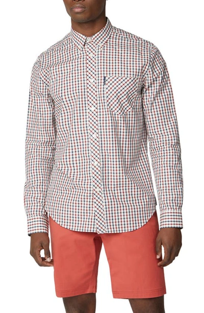 Shop Ben Sherman Check Cotton Button-down Shirt In Red