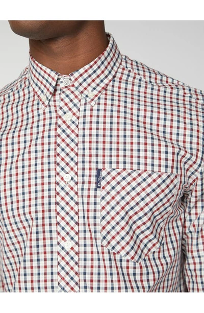 Shop Ben Sherman Check Cotton Button-down Shirt In Red