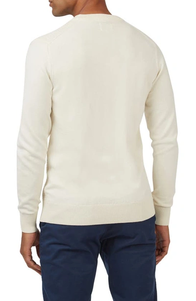 Shop Ben Sherman Textured Front Cotton Sweater In Ivory