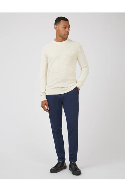 Shop Ben Sherman Textured Front Cotton Sweater In Ivory