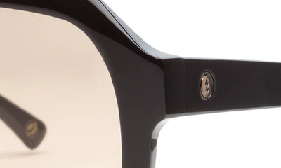Shop Electric Augusta 57mm Square Sunglasses In Gloss Black/ Amber