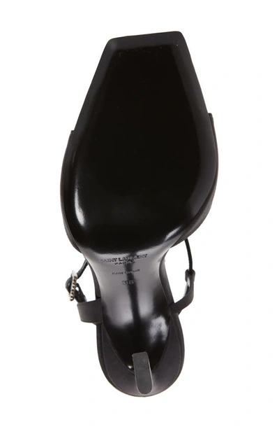 Shop Saint Laurent Vitti Crystal Buckle Ankle Strap Sandal In Black