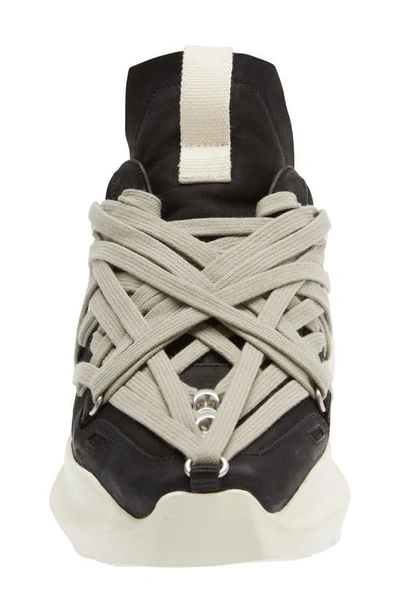 Shop Rick Owens Megalace Running Shoe In Black/ Pearl/ Milk