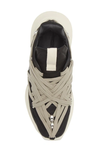 Shop Rick Owens Megalace Running Shoe In Black/ Pearl/ Milk