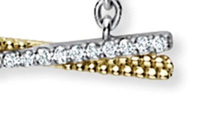 Shop Lagos Caviar Lux Two-tone X Diamond Pendant Necklace In Gold