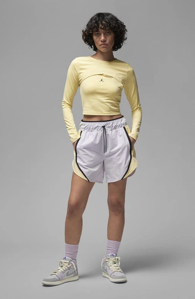 Shop Jordan Sport Shorts In Barely Grape/ Lemon/ Black