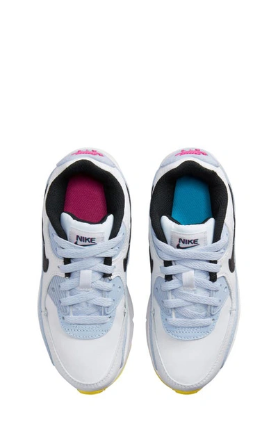 Shop Nike Kids' Air Max 90 Ltr Sneaker In White/ Black/ Blue/ Royal