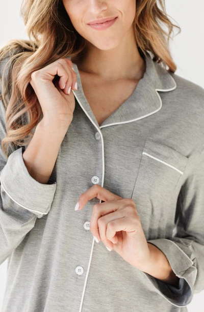 Cozy Earth Long Sleeve Knit Pajama Top In Grey