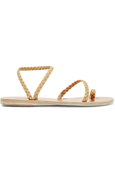 Ancient Greek Sandals Eleftheria Braided-leather Flat Sandals In Gold