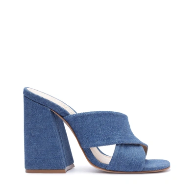 Shop Schutz Callie Denim Sandal In Blue