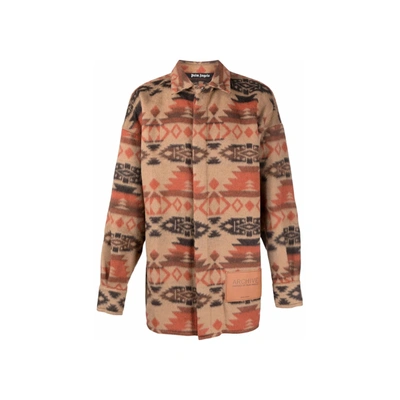 Shop Palm Angels Arizona Printed Shirt In Orange