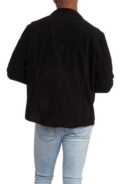 Shop Pino By Pinoporte Suede Long Sleeve Shirt Jacket In Black