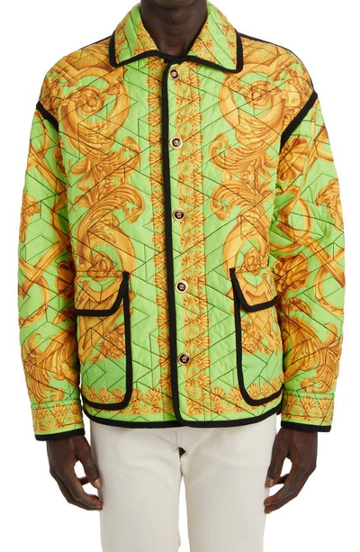 VERSACE BAROCCO PRINT QUILTED JACKET 