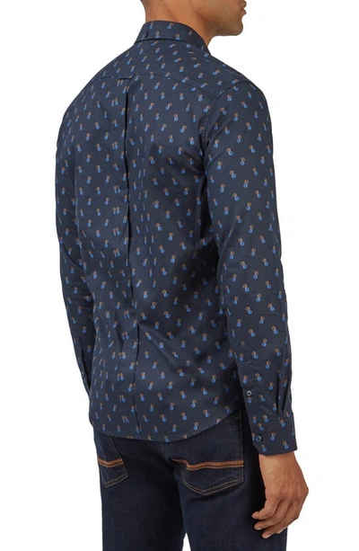 Ben Sherman Regular Fit Dot Print Cotton Button-down Shirt In Midnight