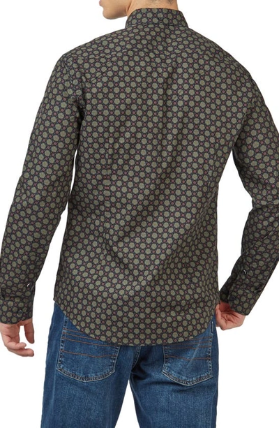 Shop Ben Sherman Print Cotton Button-down Shirt In Black